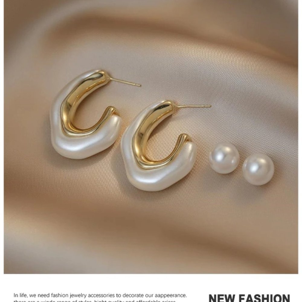 INS Style Delicate White Pearl Earrings - Picture 5 of 5